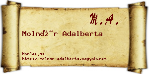 Molnár Adalberta névjegykártya